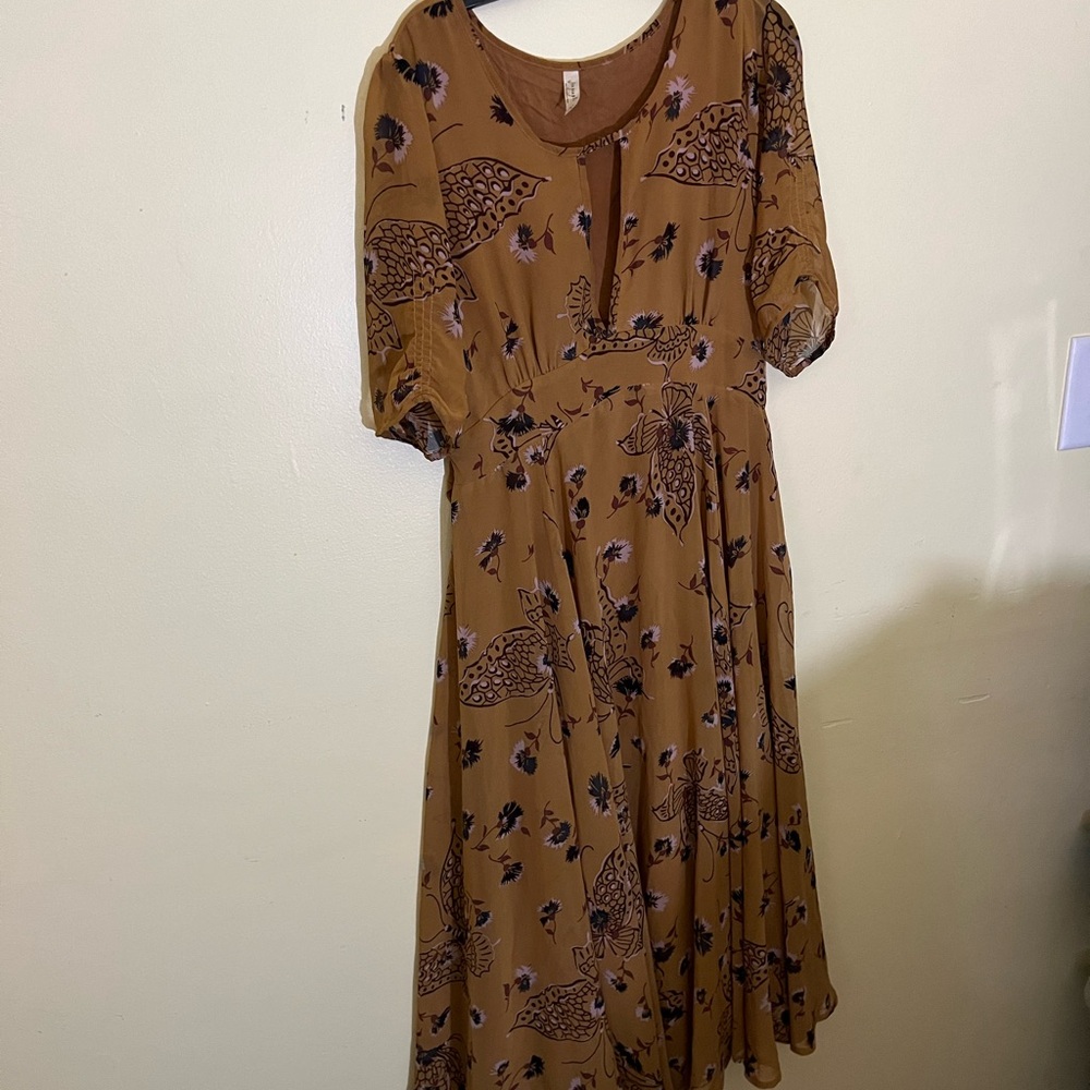 Free People Mustard Yellow Midi/Maxi Dress Size 8